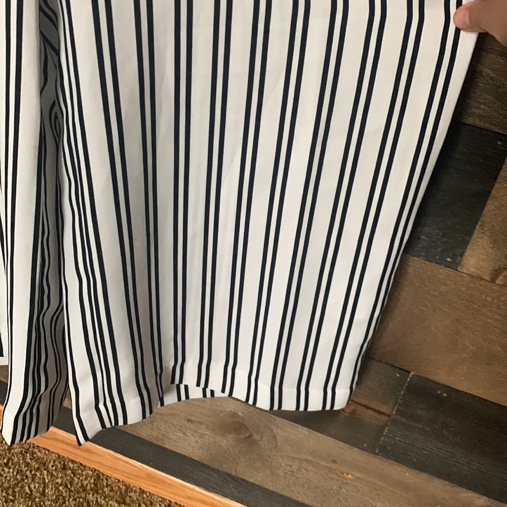 Banana Republic cropped v neck striped wide leg jumpsuit romper career work - Picture 3 of 11